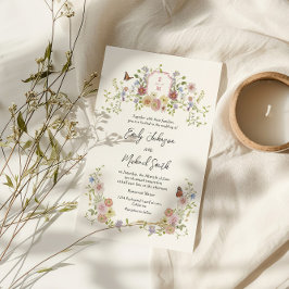 Pastel Wildblume Wedding Einladung