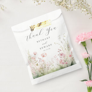 Pastel Wildblume Wedding Geschenktütchen
