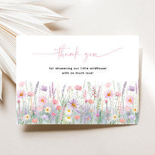 Pastel Wildblumen Kinderdusche Dankeskarte