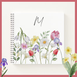 Pastel-Wildblumen Meadow Trendy Sketch Custom Notizbuch