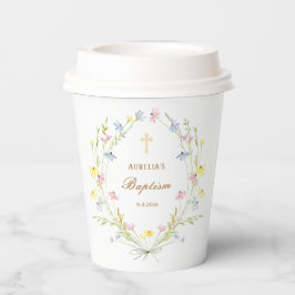 Pastel Wildblumen Taufe Pappbecher