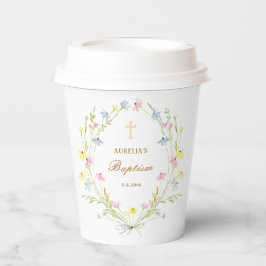 Pastel Wildblumen Taufe Pappbecher