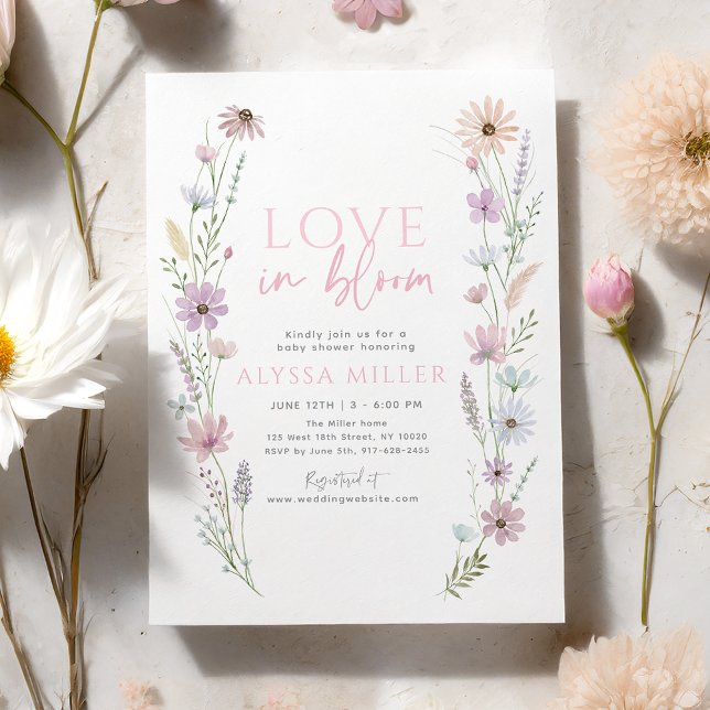 Pastel Wildflower Love in Bloom Bridal Shower Einladung (Von Creator hochgeladen)