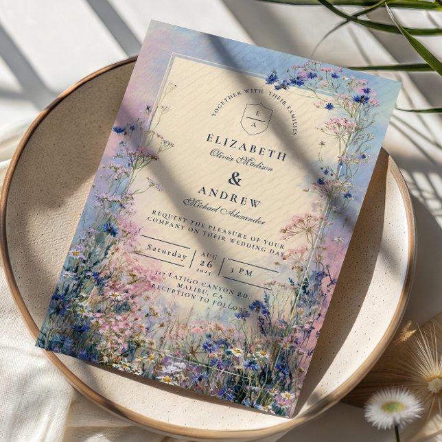 Pastel Wildflower Meadow Wedding Einladung (Von Creator hochgeladen)