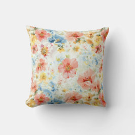 Pastel Wildflower Watercolor Botanical Floral Home Kissen