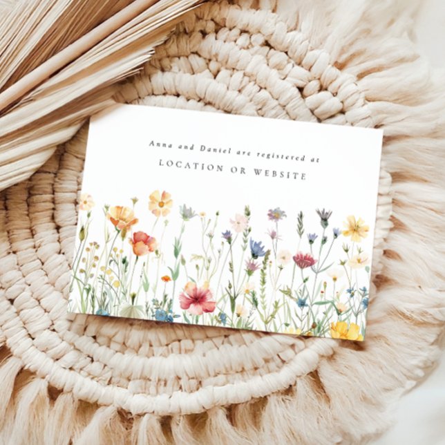 Pastel Wildflower Wedding Registry Enclosure Begleitkarte (Von Creator hochgeladen)