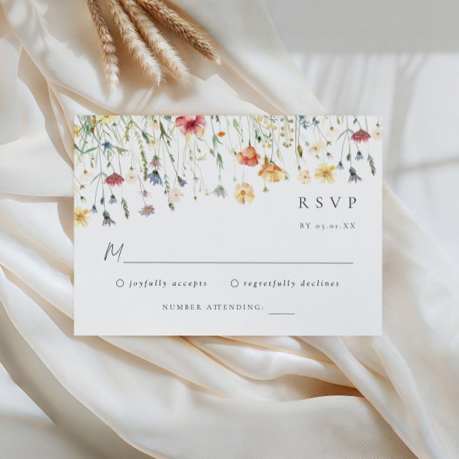 Pastel Wildflower Wedding RSVP Card (Von Creator hochgeladen)