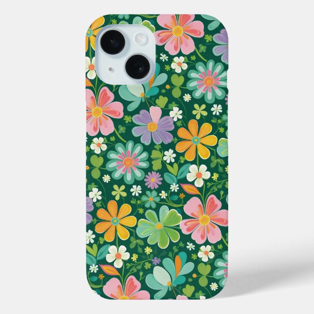 Pastel Wildflowers In Pink Purple Orange And Green Case-Mate iPhone Hülle (Rückseite)