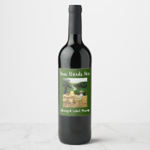 Pastel Wine Art Custom Bottle Labels Weinetikett