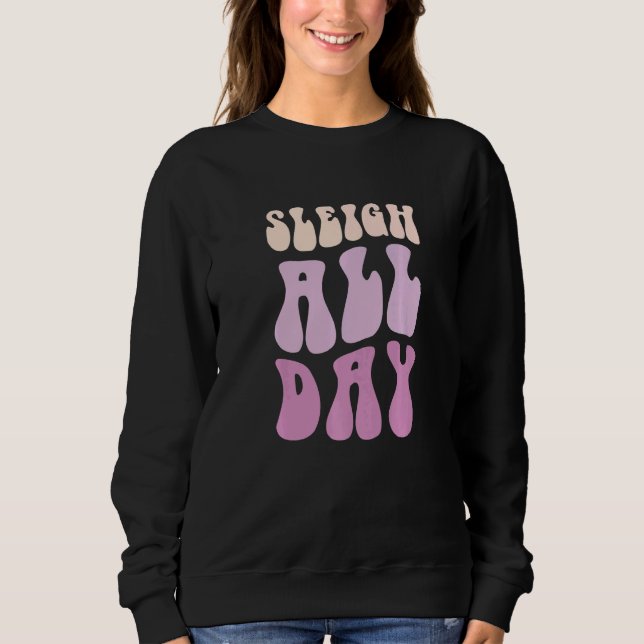 Pastel Winter Christmas Sleigh All Day  2 Sweatshirt (Vorderseite)