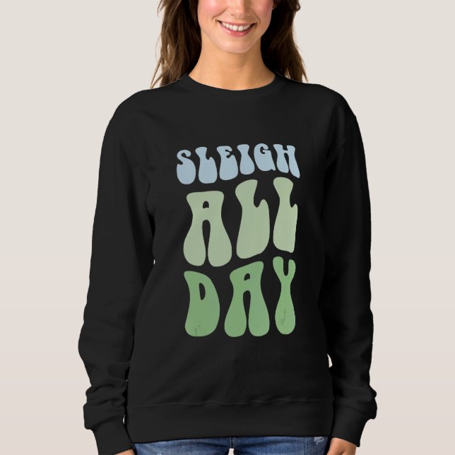 Pastel Winter Christmas Sleigh All Day Sweatshirt (Vorderseite)