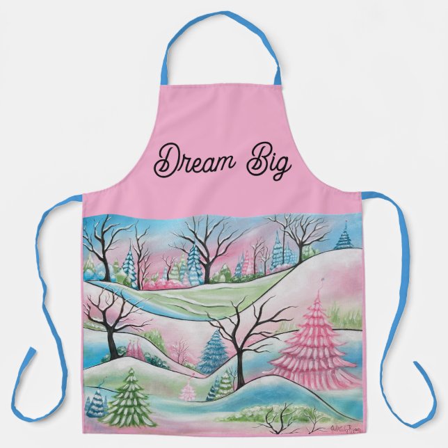 Pastel Winter Forest Whimsical Art Schürze (Vorderseite)