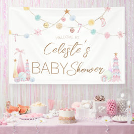 Pastel Winter Wonderland Baby Dusche Willkommen Banner