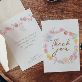 Pastel Winter Wonderland Babydusche Dankeskarte