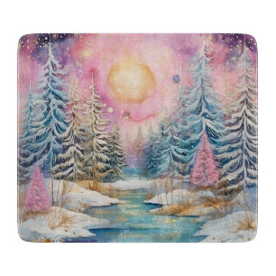 Pastel Winter Wonderland Cutting Board Schneidebrett