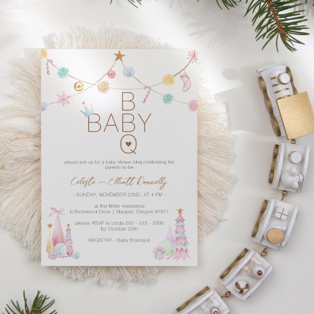 Pastel Winter Wonderland GRILLEN Baby Shower Einladung (Von Creator hochgeladen)
