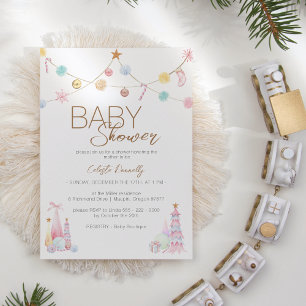 Pastel Winter Wonderland Neutral Baby Dusche Einladung