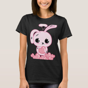 Pastel wird Niedlich rosa Bunny unter Sturm Creepy T-Shirt