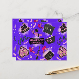 Pastel Witch Grußkarte - Kawaii Witchcore Postkarte