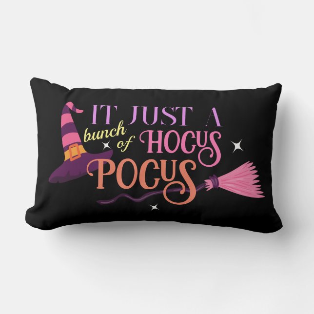 Pastel Witch Hocus Pocus Halloween-Hut-Broomstick Lendenkissen (Vorderseite)