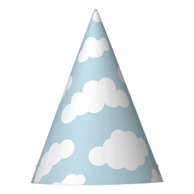 Pastel Wolken Ästhetik Baby Blau und Weiß Partyhütchen (Vorderseite)