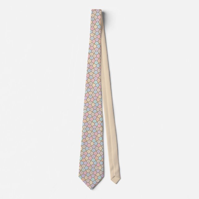 Pastel Wood Slices Neck Tie Krawatte (Vorderseite)