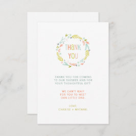 Pastel Wreath Babydusche vielen Dank Dankeskarte