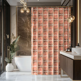 Pastel Xmas Groovy Retro Smiling Emoticons 70th Duschvorhang