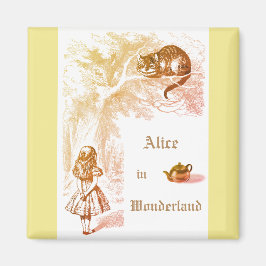 Pastel Yellow Cheshire Cat Alice im Wunderland Magnet