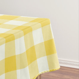 Pastel Yellow Gingham Buffalo Karo Kariertes Muste Tischdecke