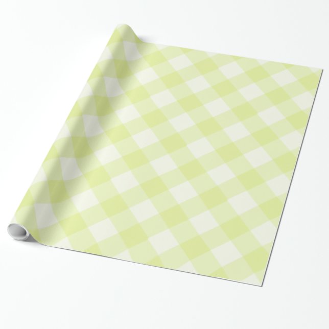 Pastel Yellow Gingham Pattern Geschenkpapier (Ungerollt)
