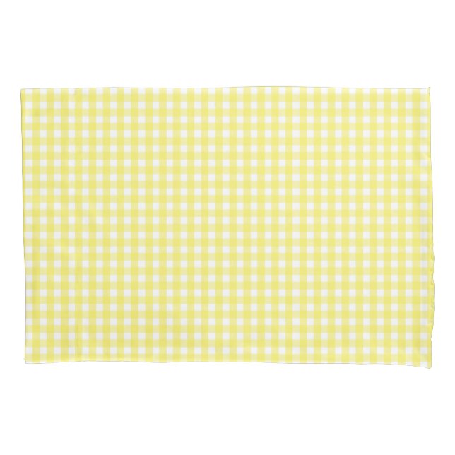 Pastel Yellow Gingham Pattern Kissenbezug (Vorderseite)