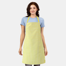 Pastel Yellow Gingham Pattern Schürze