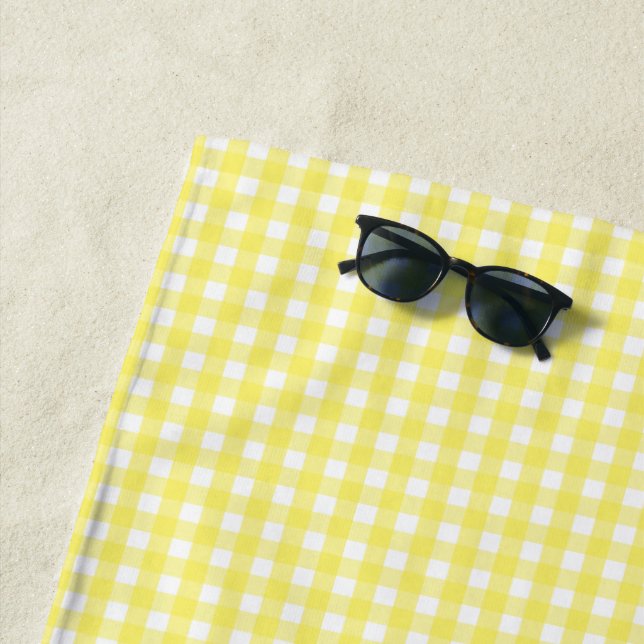 Pastel Yellow Gingham Pattern Strandtuch (Beispiel)