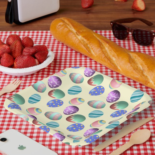 Pastel Yellow Oaster Egg Ostereier Party Ei Jagd S Pappteller (Picknick)