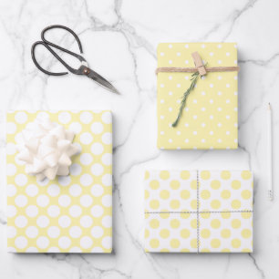 Pastel Yellow Polka Dot Spring Geschenkpapier Set