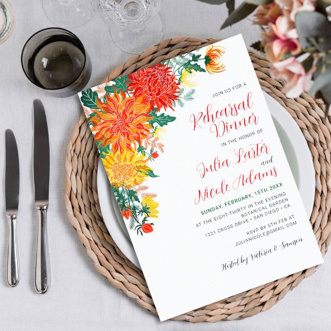 Pastel Yellow Spring Dahlia Probe Dinner Einladung (Von Creator hochgeladen)