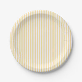 Pastel Yellow Stripes Pappteller