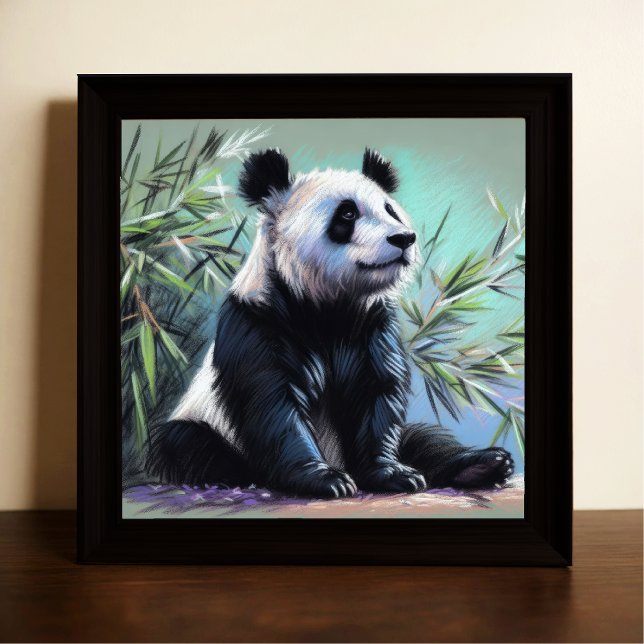 Pastel Zeichn des Panda-Bären Bamboo III Poster (Von Creator hochgeladen)