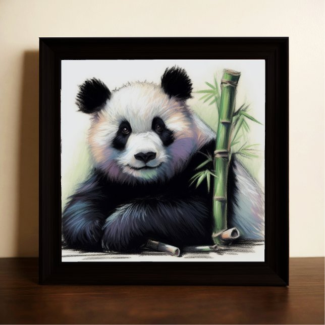 Pastel Zeichn des Panda Bären Bamboo Poster (Von Creator hochgeladen)