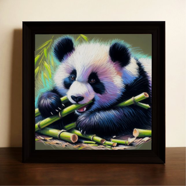 Pastel Zeichn des Panda-Bären Bambus IV Poster (Von Creator hochgeladen)
