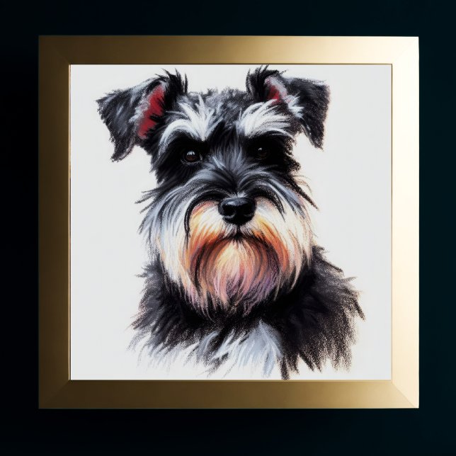 Pastel Zeichn eines Schnauzer-Hundes II Poster (Von Creator hochgeladen)