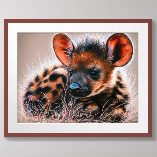 Pastel Zeichn von Baby Hyena Poster (Von Creator hochgeladen)