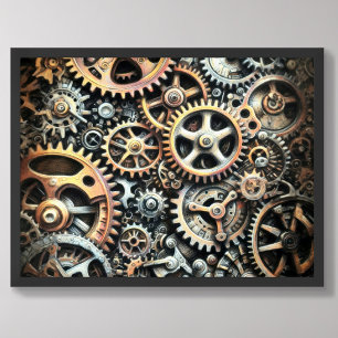 Pastel Zeichn von Cogs Gears Steampunk Poster