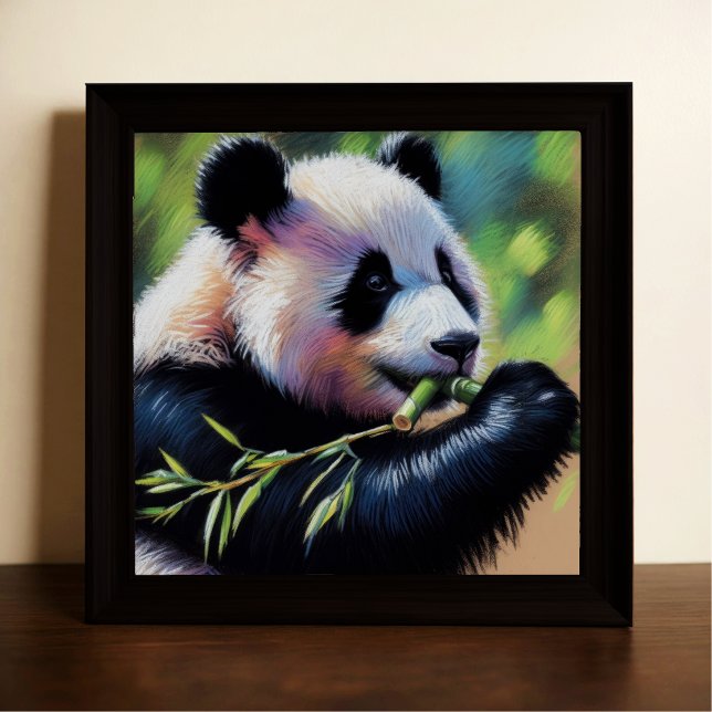 Pastel Zeichne Panda Bären essen Bambus Poster (Von Creator hochgeladen)