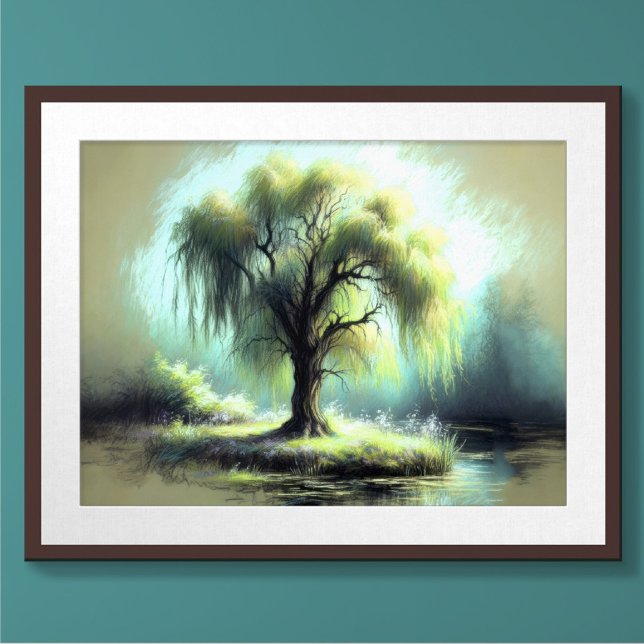 Pastel Zeichnend einsam weinender Wildbaum Poster (Von Creator hochgeladen)