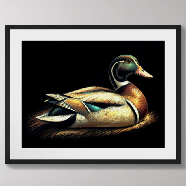 Pastel Zeichnend Mallard Duck Decoy Poster (Von Creator hochgeladen)
