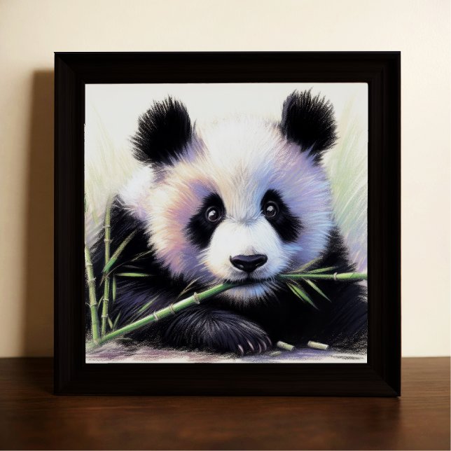 Pastel Zeichnend Panda Bamboo II Poster (Von Creator hochgeladen)