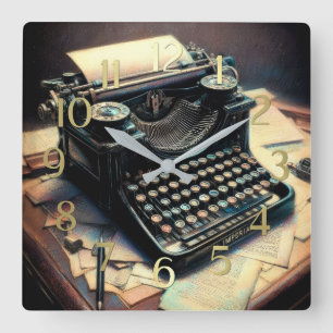 Pastel Zeichnend Schreibtisch für antike Schreibma Quadratische Wanduhr