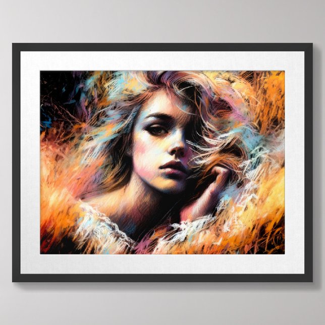 Pastel Zeichnend Sketch eines Mädchens Poster (Von Creator hochgeladen)